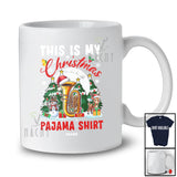 Personalized This Is My Christmas Pajama Shirt; Joyful Custom Name Santa Tuba Player Musician T-Shirt