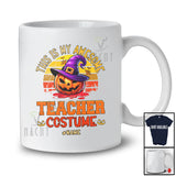 Personalized Custom Name Retro My Awesome Teacher Costume; Scary Halloween Pumpkin T-Shirt