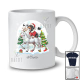 Personalized Custom Name Santa Dachshund Riding Horse; Merry Christmas Moon Snow Animal T-Shirt