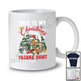 Personalized This Is My Christmas Pajama Shirt; Joyful Custom Name Santa Trumpet Player Musician T-Shirt