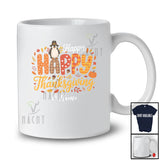 Personalized Custom Name Happy Thanksgiving; Lovely Fall Pilgrim Penguin; Family T-Shirt