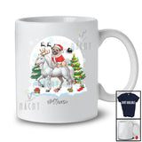 Personalized Custom Name Santa Pug Riding Horse; Merry Christmas Moon Snow Animal T-Shirt