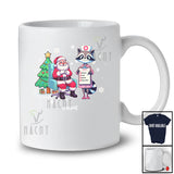Personalized Custom Name Nurse Raccoon With Santa; Humorous Christmas Tree Nursing T-Shirt