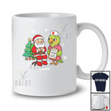 Personalized Custom Name Nurse Parrot With Santa; Humorous Christmas Tree Parrot Nursing T-Shirt