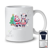 Personalized Custom Name Nurse Opossum With Santa; Humorous Christmas Tree Nursing T-Shirt