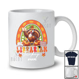 Personalized Custom Name Librarian Turkey; Adorable Thanksgiving Books Reader; Rainbow T-Shirt
