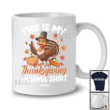 Personalized Custom Name My Thanksgiving Pajama Shirt; Joyful Turkey Plaid Pumpkins T-Shirt