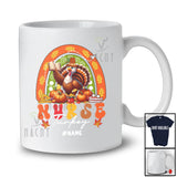Personalized Custom Name Nurse Turkey; Adorable Thanksgiving Nursing; Rainbow Pumpkin T-Shirt
