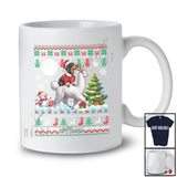 Personalized Custom Name Santa Dachshund Riding Llama; Merry Christmas Sweater Moon Animal T-Shirt