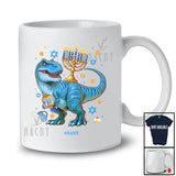Personalized Custom Name Menorah T-Rex; Awesome Hanukkah Chanukah Lights T-Rex; Family T-Shirt