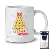 Personalized Custom Name Merry Christmas; Humorous X-mas Tree Sunflower; Farming Flower Vegan T-Shirt