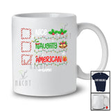 Personalized Custom Name Nice Naughty American; Sarcastic Christmas Lights Pajama Family T-Shirt