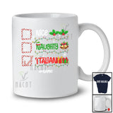 Personalized Custom Name Nice Naughty Italian; Sarcastic Christmas Lights Pajama Family T-Shirt
