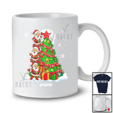 Personalized Custom Name Santa Building Christmas Tree; Merry X-mas Snow Santa; Family T-Shirt