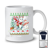 Personalized Custom Name Santa Riding Llama; Awesome Christmas Sweater Snowman Animal T-Shirt