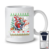 Personalized Custom Name Santa Riding Rhinoceros; Awesome Christmas Sweater Snowman T-Shirt