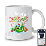 Personalized Custom Name Merry Christmas; Lovely X-mas Tree Snowing Santa Worm Animal T-Shirt