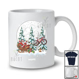 Personalized Custom Name Santa Sledding Bicycle Sleigh; Joyful Christmas Tree Moon Riding T-Shirt