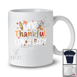 Personalized Custom Name One Thankful Lunch Lady; Awesome Thanksgiving Leopard Plaid Coffee T-Shirt