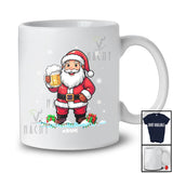 Personalized Custom Name Santa Drinking Beer Glasses; Amazing Christmas Light Snow Drinking T-Shirt