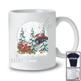 Personalized Custom Name Santa Sledding Tractor Sleigh; Joyful Christmas Tree Moon Driver T-Shirt