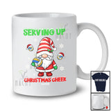 Personalized Serving Up Christmas Cheer; Joyful Custom Name Gnome Playing Volleyball Player T-Shirt