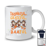 Personalized Custom Name Thankful Grateful Baaful; Lovely Thanksgiving Three Goat Sound; Farmer T-Shirt