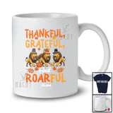 Personalized Custom Name Thankful Grateful Roarful; Lovely Thanksgiving Three Lion Sound; Family T-Shirt