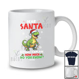 Personalized Custom Name Santa Before I Explain; Lovely Christmas Lights T-Rex Naughty T-Shirt
