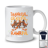 Personalized Custom Name Thankful Grateful Rawrful; Lovely Thanksgiving Three T-Rex Sound T-Shirt