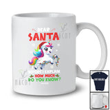 Personalized Custom Name Santa Before I Explain; Lovely Christmas Lights Unicorn Naughty T-Shirt