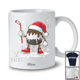 Personalized Custom Name Melting Ice Hockey Candy Canes; Joyful Christmas Santa Player T-Shirt