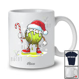 Personalized Custom Name Melting Tennis Candy Canes; Joyful Christmas Santa Player Sport T-Shirt