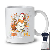Personalized Custom Name Bruh It's Fall; Amazing Thanksgiving Tree Chicken Drink Coffee Pumpkin T-Shirt