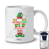 Personalized Custom Name The Softball Player Elf; Awesome Christmas Sport Playing Team T-Shirt