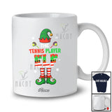 Personalized Custom Name The Tennis Player Elf; Awesome Christmas Sport Playing Team T-Shirt