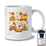 Personalized Custom Name Turkeys Construction Trucks; Amazing Thanksgiving Fall Boys Driver T-Shirt