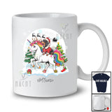 Personalized Custom Name Dachshund Riding Unicorn; Merry Christmas Moon Snow Animal T-Shirt