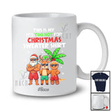 Personalized Custom Name Too Hot For Christmas Sweater; Joyful Santa Reindeer Gingerbread T-Shirt