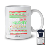 Personalized Custom Name Nice Naughty Beer; Amusing Christmas Sweater Drinking T-Shirt