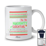 Personalized Custom Name Nice Naughty Cocktail; Amusing Christmas Sweater Cocktail Drinking T-Shirt