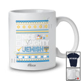 Personalized Custom Name Nice Naughty Jewish; Amusing Hanukkah Lights Chanukah Sweater T-Shirt