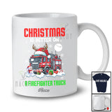 Personalized Custom Name Christmas Is Better On A Firefighter Truck; Joyful Driving Driver T-Shirt