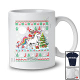 Personalized Custom Name Santa Pug Riding Unicorn; Merry Christmas Sweater Moon Animal T-Shirt