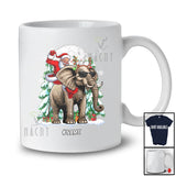 Personalized Custom Name Santa Riding Elephant Sunglasses; Cheerful Christmas Tree Wild Animal T-Shirt