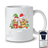 Personalized Custom Name Two Santa Elf Beer Glasses; Amazing Christmas Drinking Drunker T-Shirt