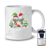 Personalized Custom Name Two Santa Elf Gin Glasses; Amazing Christmas Drinking Drunker T-Shirt