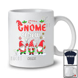 Personalized Custom Name Gnome Crew; Amusing Christmas Tree Three Gnome Snowing; Family T-Shirt