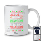 Personalized Custom Name Jesus Reason For The Season; Merry Christmas Sweater Plaid Cross T-Shirt