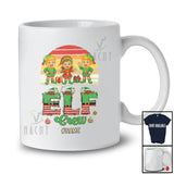 Personalized Custom Name Vintage Retro Elf Crew; Amusing Christmas Tree Three Elf; Family T-Shirt